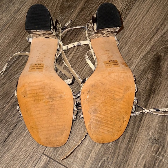 Ann Taylor Women's Snakeskin Strappy Heels - Picture 4 of 4